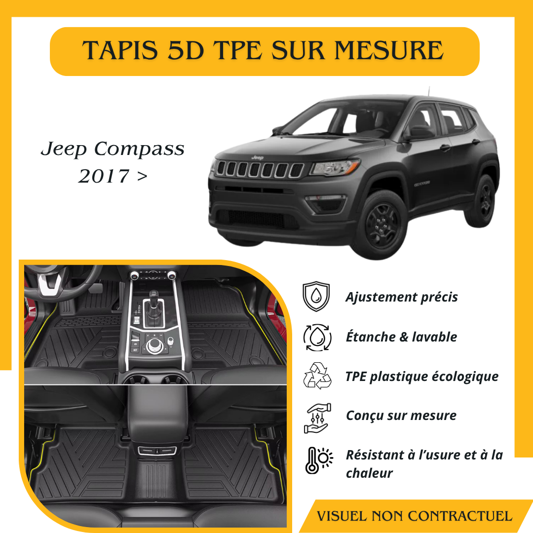 Tapis sur mesure 5D TPE Jeep Compass 2017 >