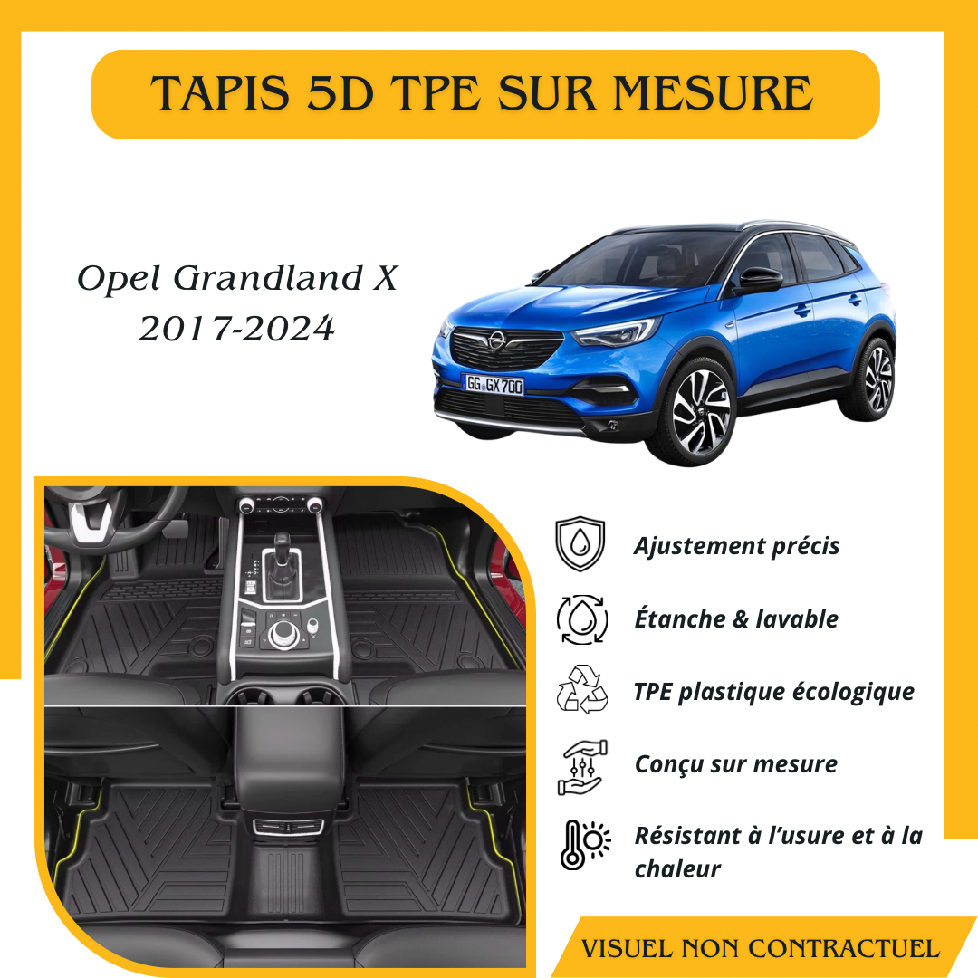 Tapis sur mesure 5D TPE Opel Grandland X 2017-2024