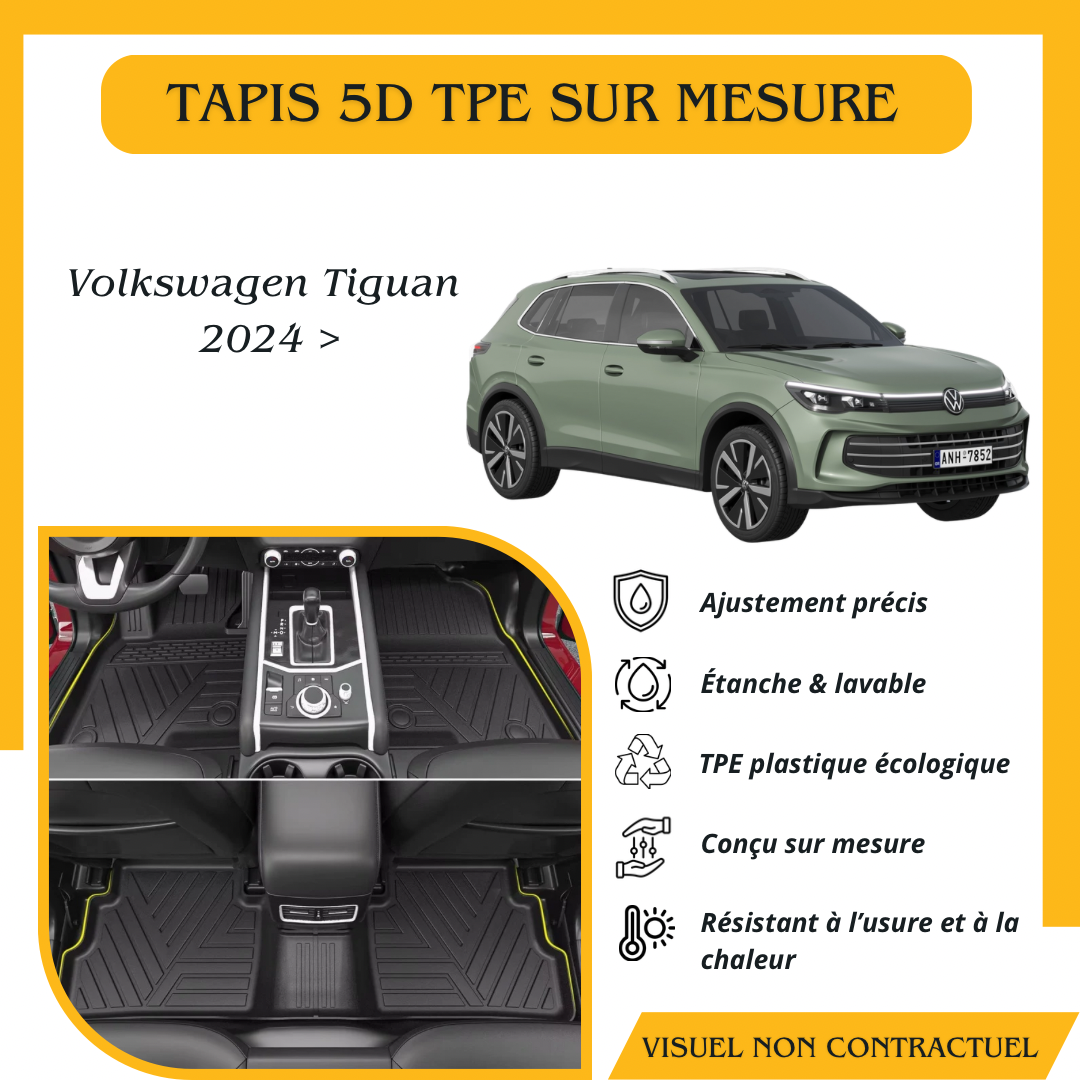 Tapis sur mesure 5D TPE Volkswagen Tiguan 2024 >