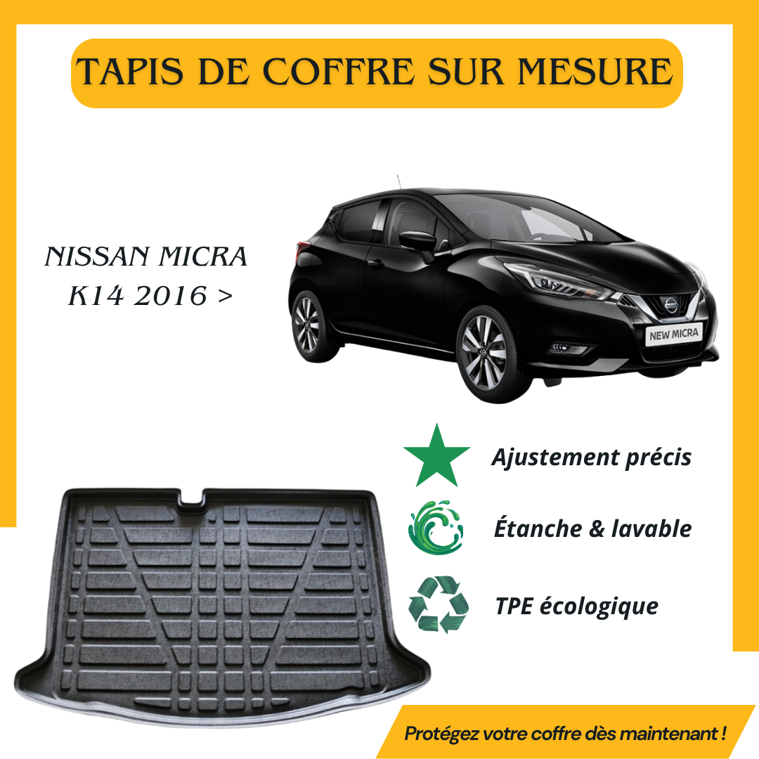 Tapis de coffre 4D NISSAN MICRA K14 2016 >