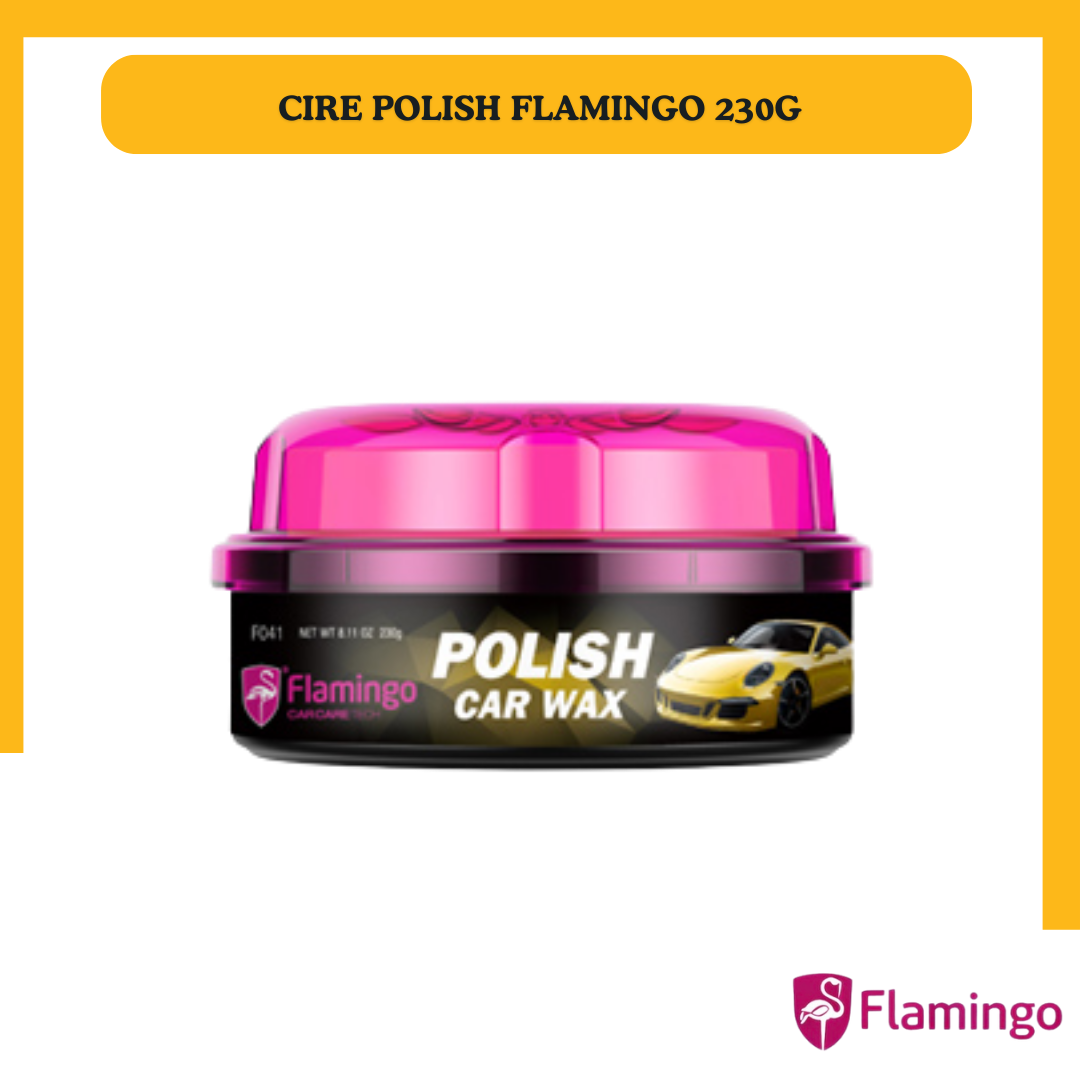 Flamingo Polish Car Wax 230G – Cire Carnauba Brillance Carrosserie