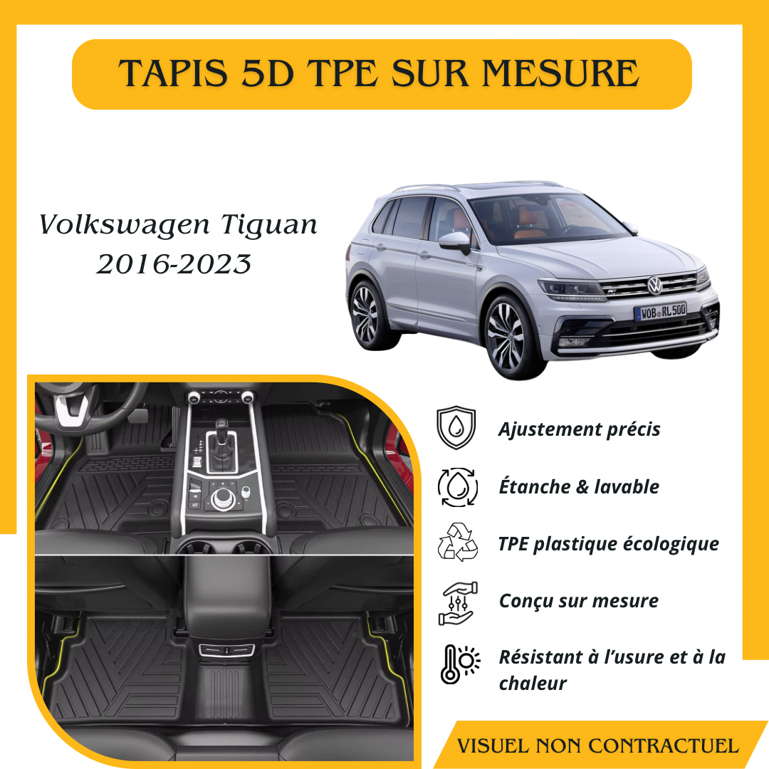 Tapis sur mesure 5D TPE Volkswagen Tiguan 2016-2023