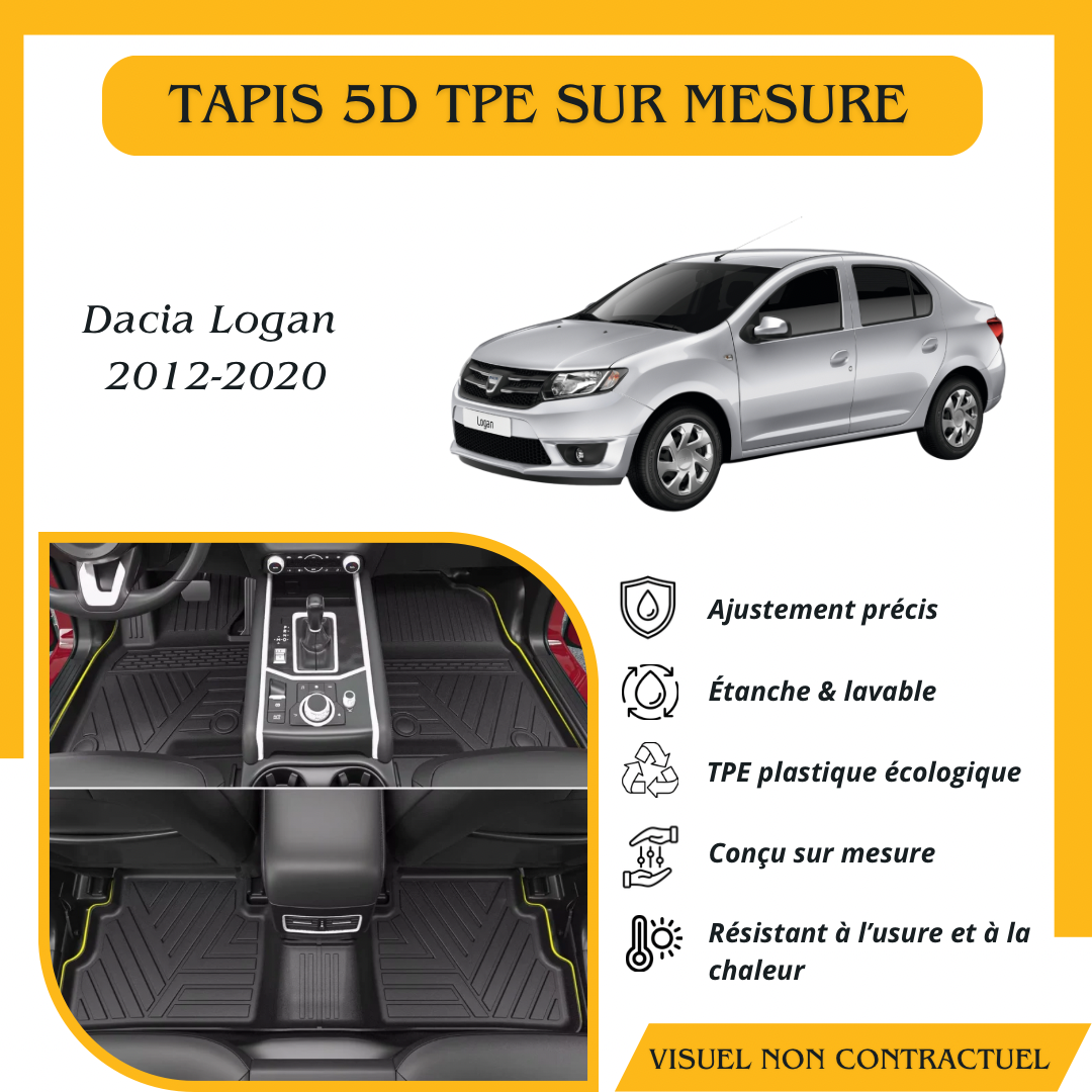 Tapis sur mesure 5D TPE Dacia Logan 2012-2020