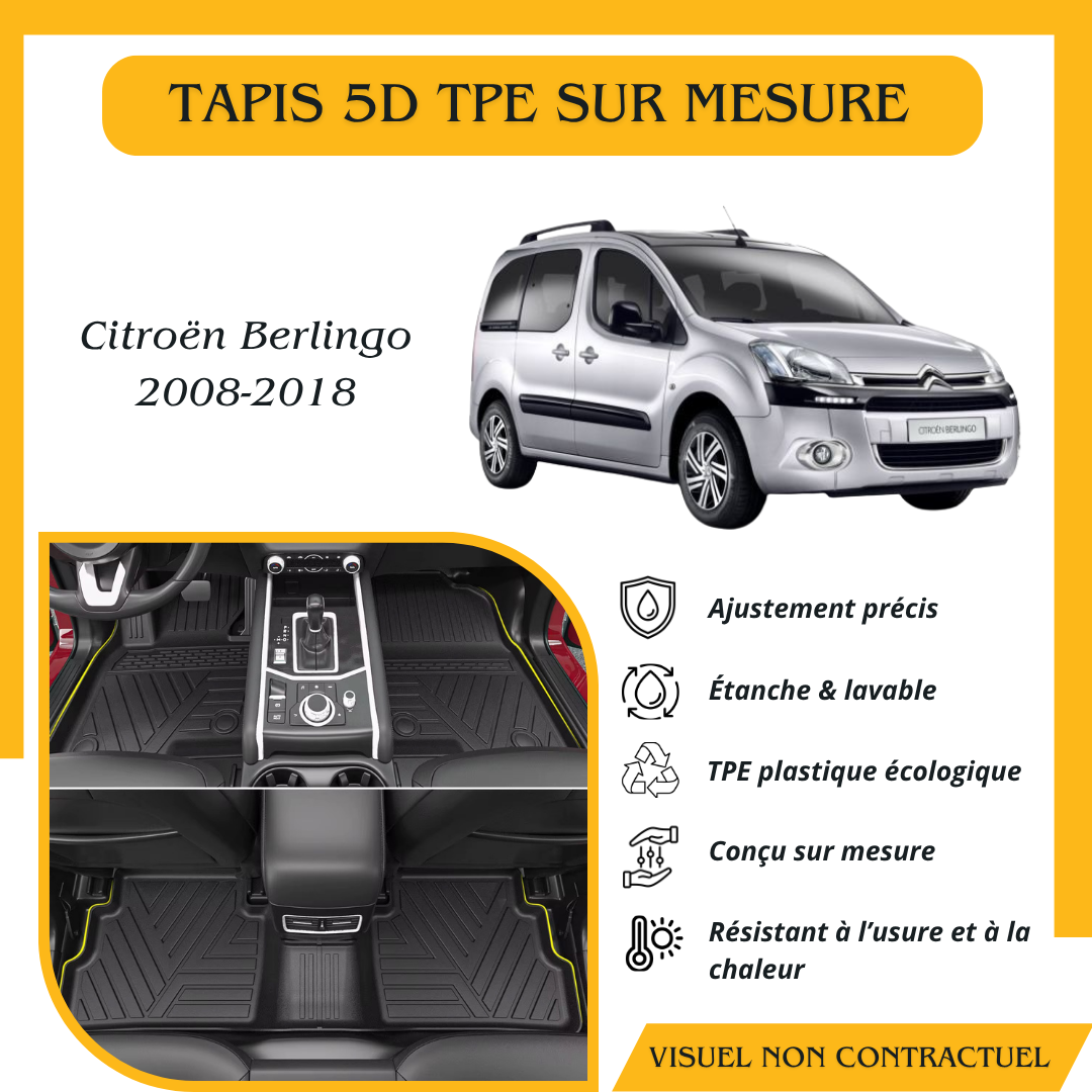 Tapis sur mesure 5D TPE Citroën Berlingo 2008-2018