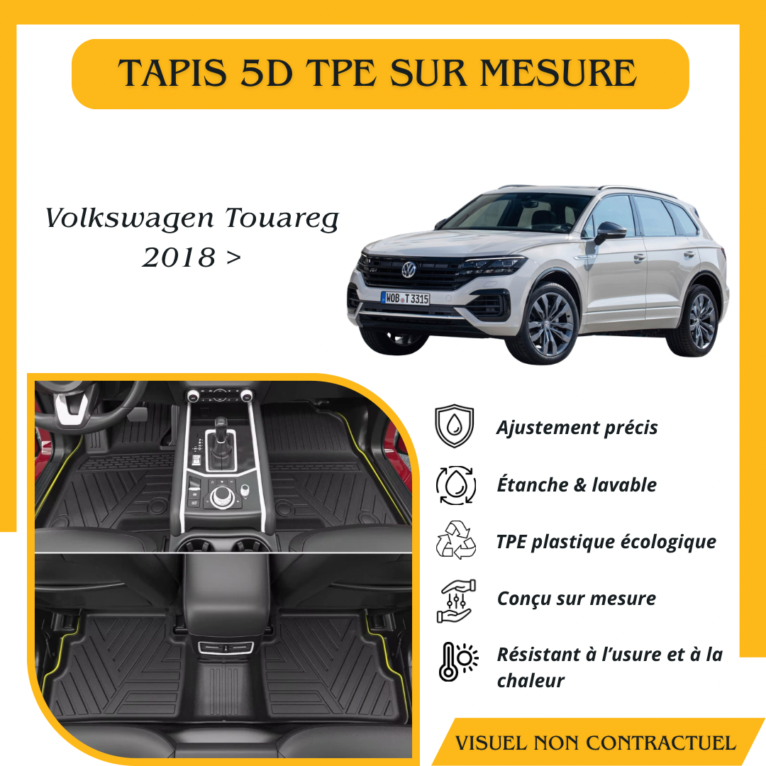 Tapis sur mesure 5D TPE Volkswagen Touareg 2018 >