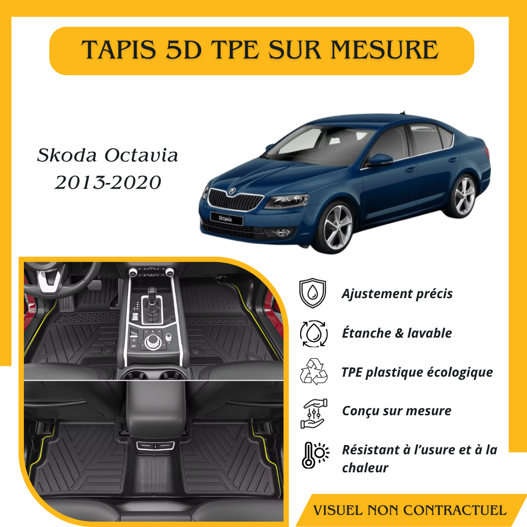 Tapis sur mesure 5D TPE Skoda Octavia 2013-2020