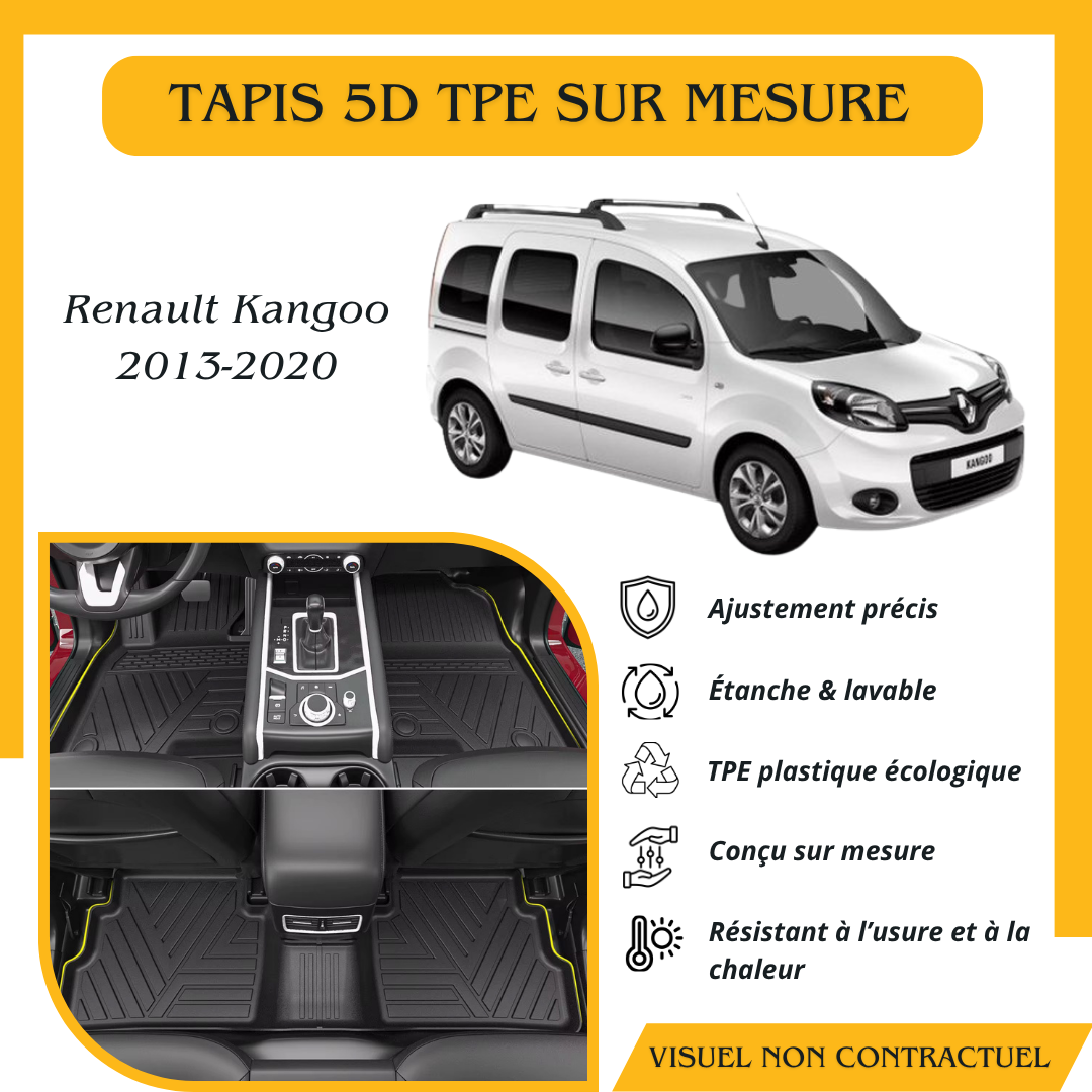 Tapis sur mesure 5D TPE Renault Kangoo Evolution 2013-2020
