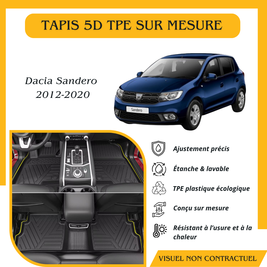 Tapis sur mesure 5D TPE Dacia Sandero 2012-2020