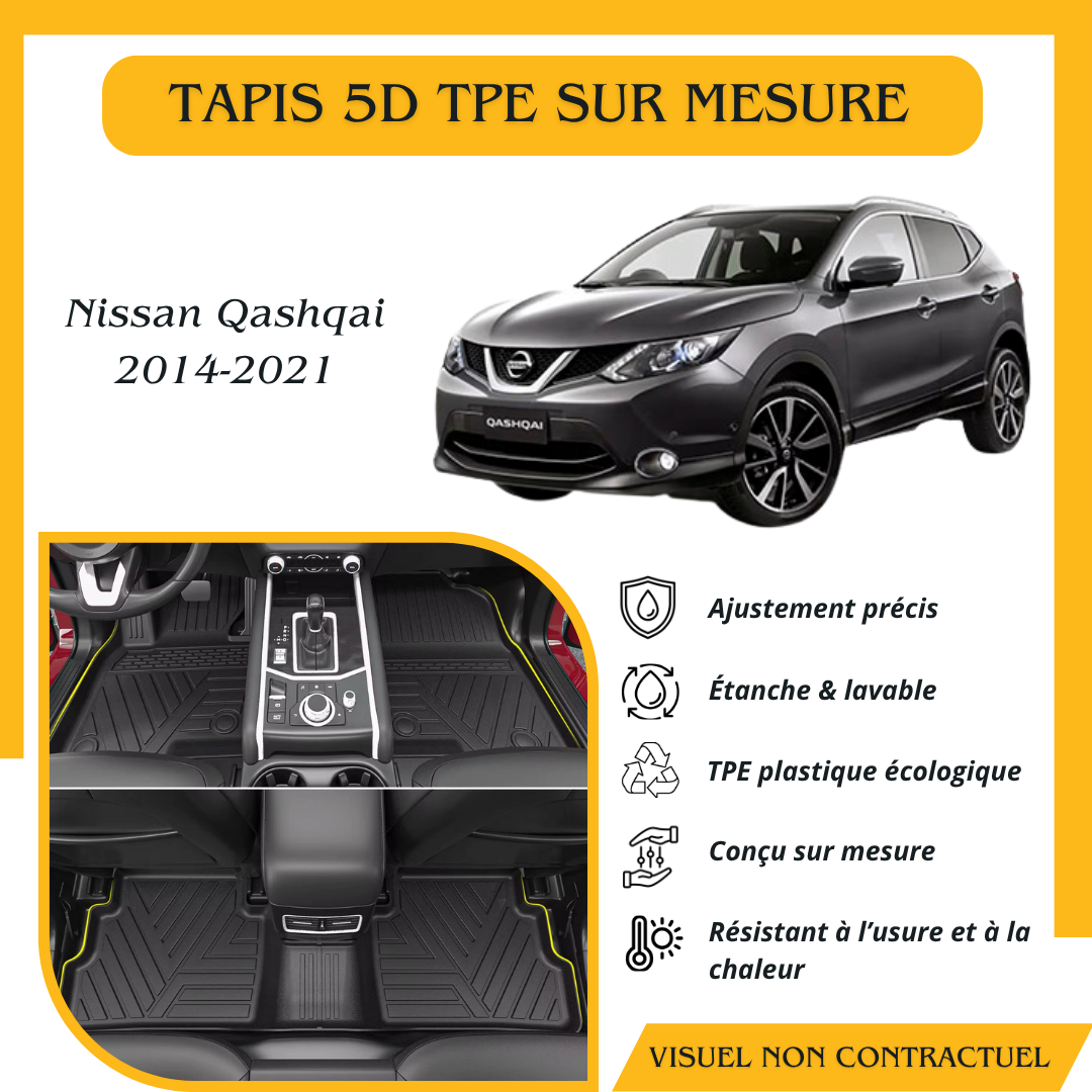 Tapis sur mesure 5D TPE Nissan Qashqai 2014-2021