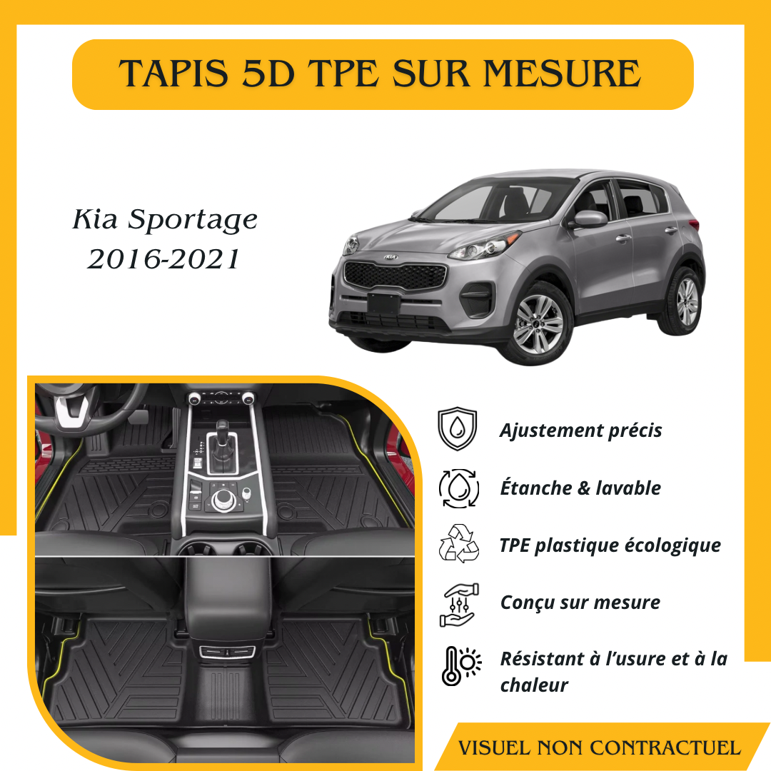 Tapis sur mesure 5D TPE Kia Sportage 2016-2021