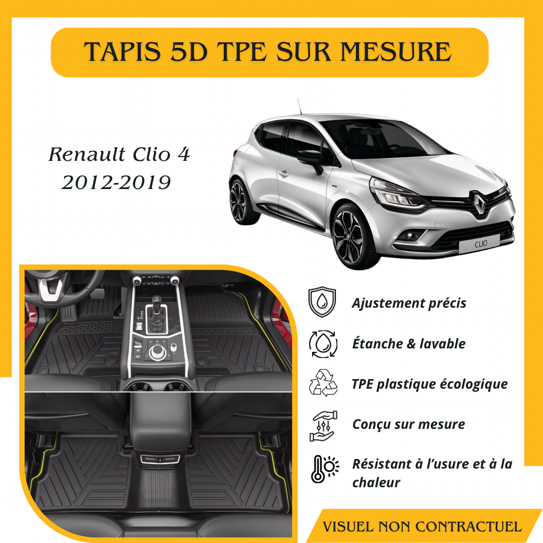 Tapis sur mesure 5D TPE Renault Clio 4 2012-2019