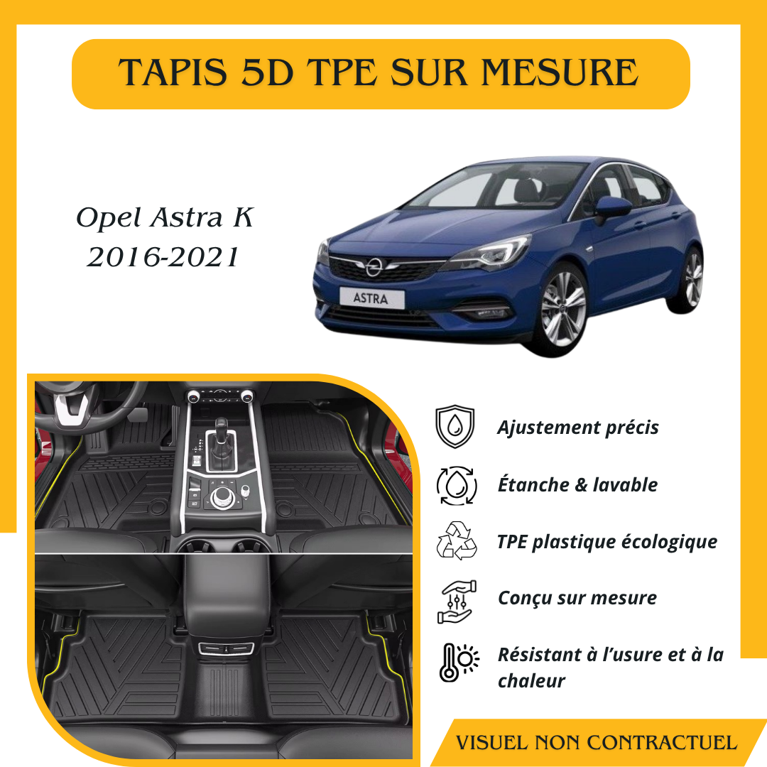 Tapis sur mesure 5D TPE Opel Astra K 2016-2021