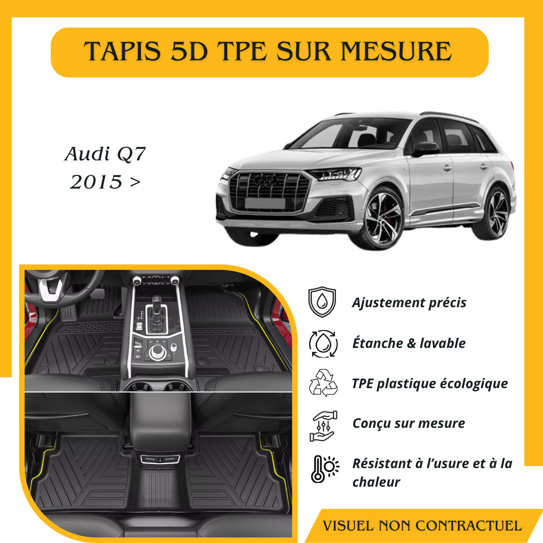 Tapis sur mesure 5D TPE Audi Q7 2015 >