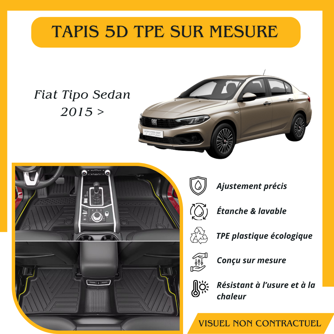 Tapis sur mesure 5D TPE Fiat Tipo 2015 >