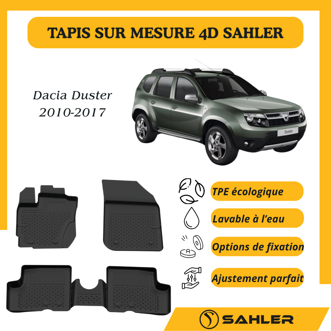 Tapis sur mesure 4D Dacia Duster 4x2 2010-2017