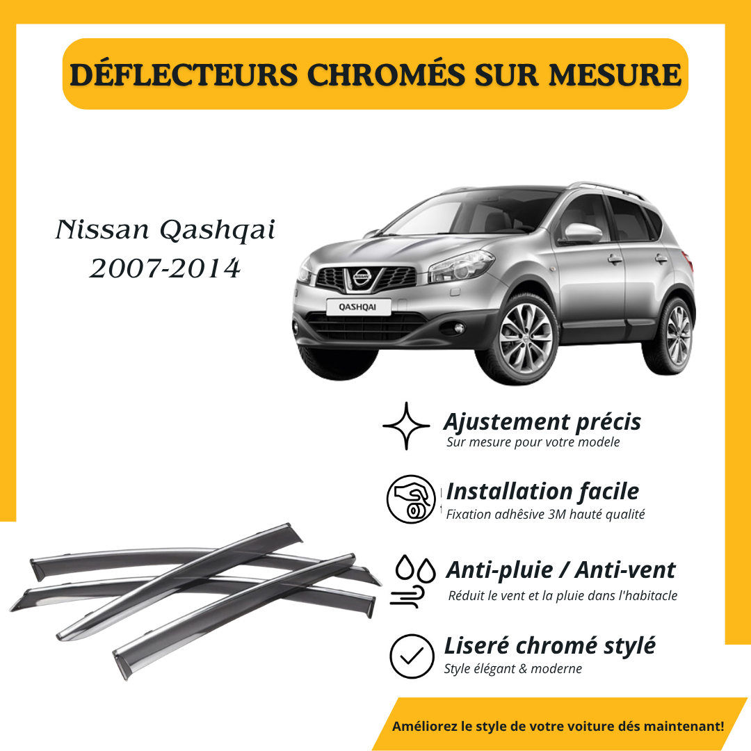 Déflecteur d’air noir et chromé Nissan Qashqai 2007-2014