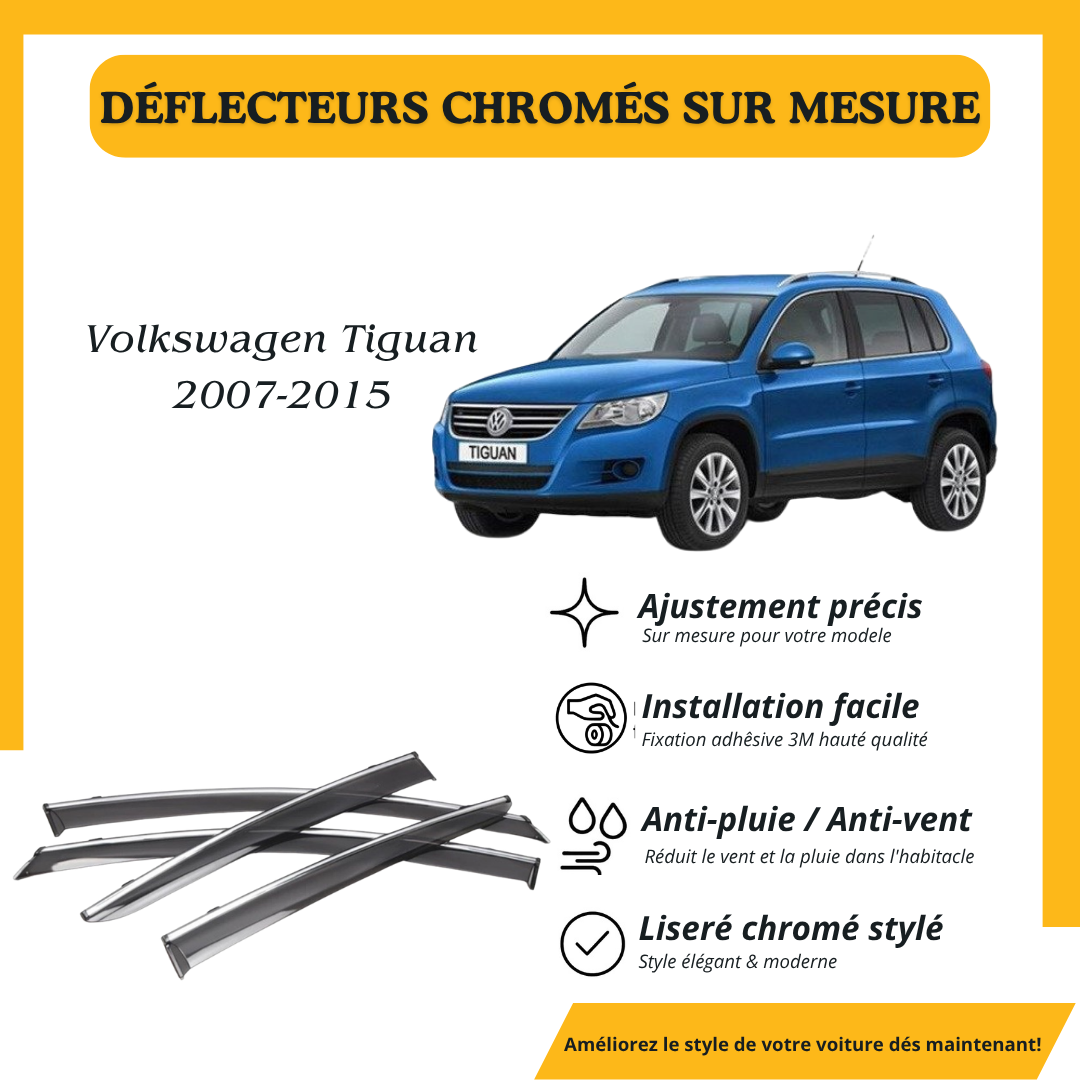 Déflecteur d’air noir et chromé Volkswagen Tiguan 2007-2015