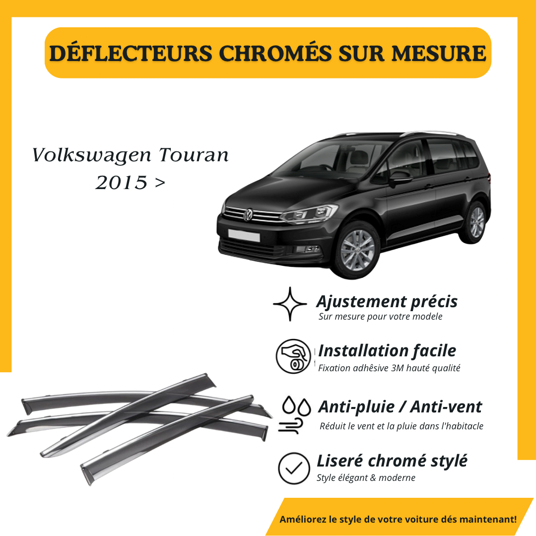 Déflecteur d’air noir et chromé Volkswagen Touran 2015+