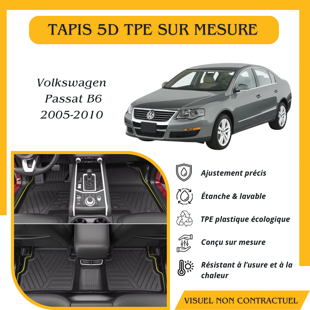 Tapis sur mesure 5D TPE Volkswagen Passat B6 2005-2010