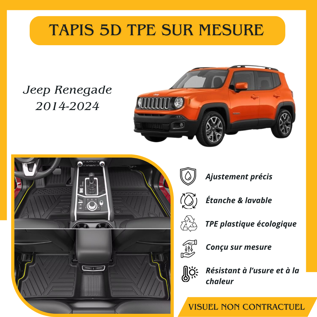 Tapis sur mesure 5D TPE Jeep Renegade 2014-2024