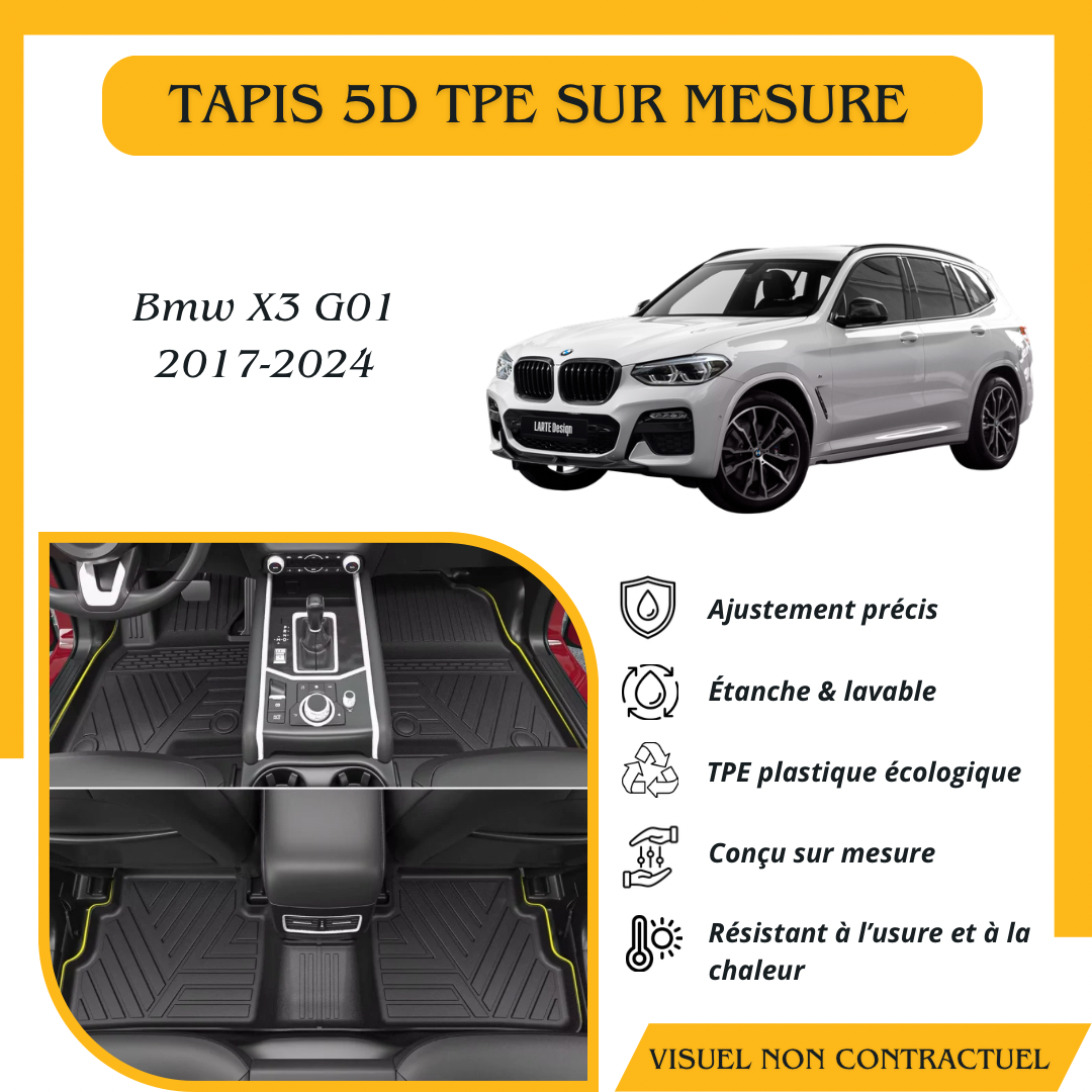 Tapis sur mesure 5D TPE BMW X3 G01 2017-2024