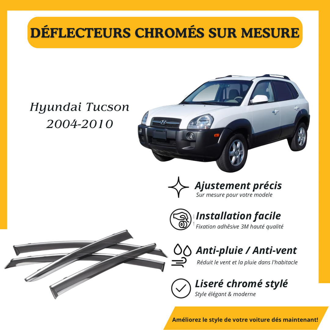 Déflecteur d’air noir et chromé Hyundai Tucson 2004-2010