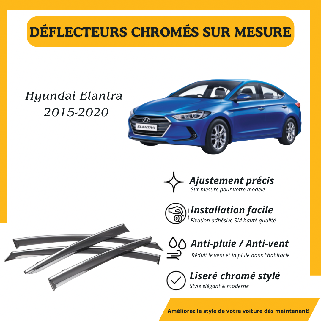 Déflecteur d’air noir et chromé Hyundai Elantra 2015-2020