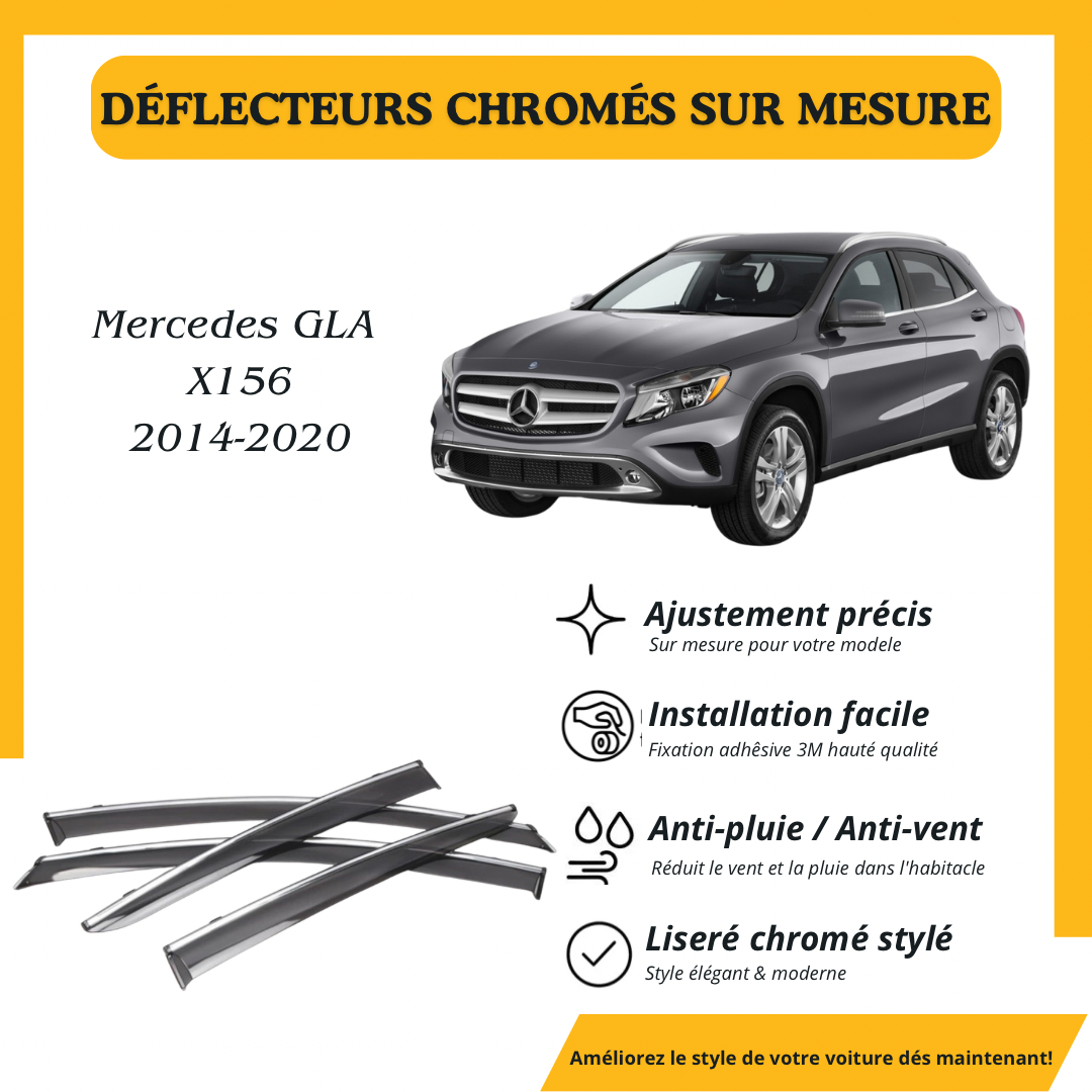 Déflecteur d’air noir et chromé Mercedes GLA X156 2014-2020