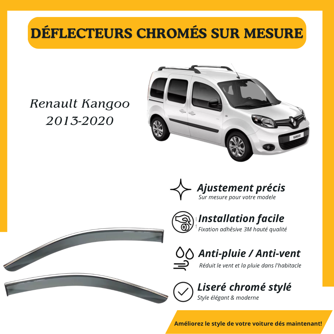 Déflecteur d’air noir et chromé Renault Kangoo Evolution 2013-2020