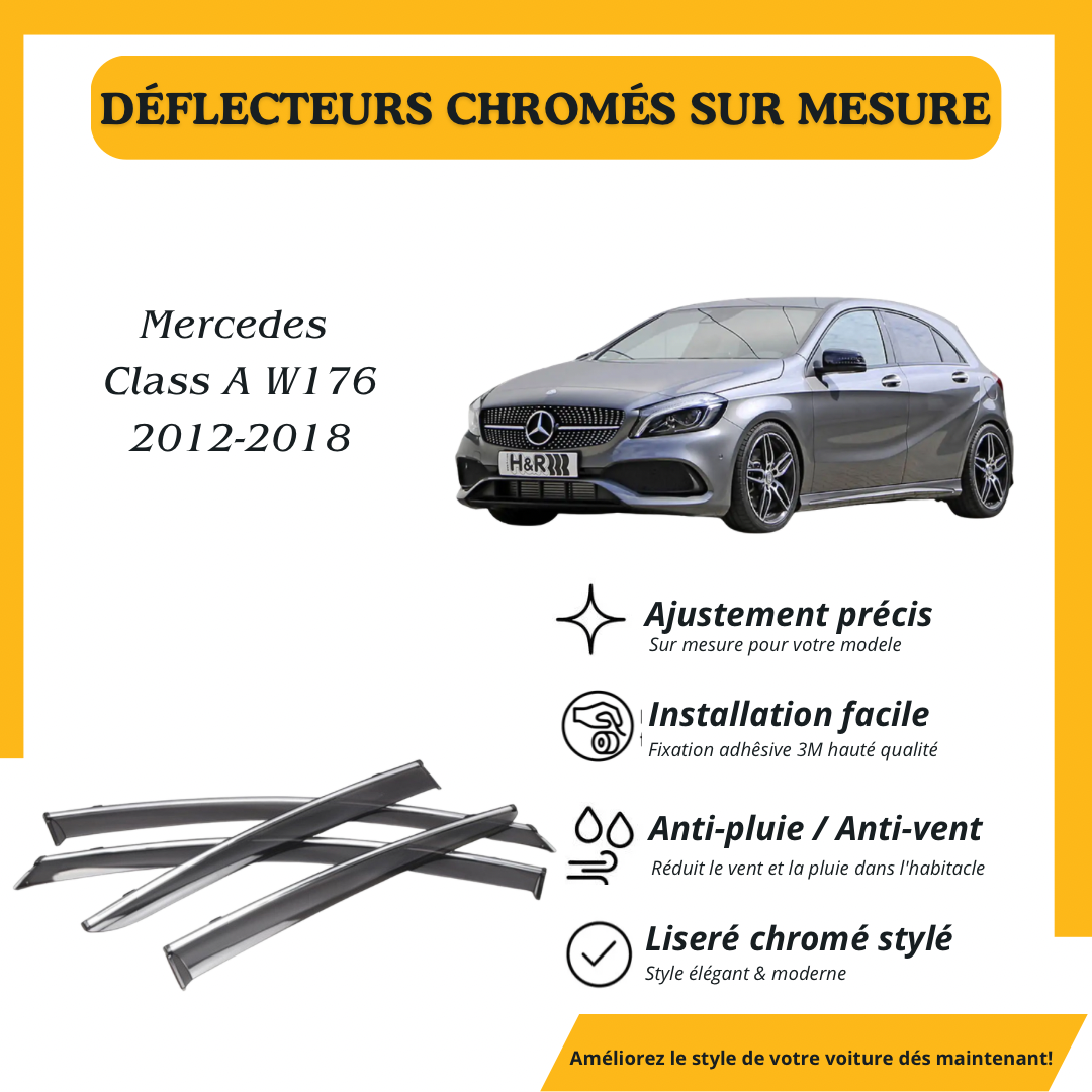 Déflecteur d’air noir et chromé Mercedes Class A W176 2012-2018