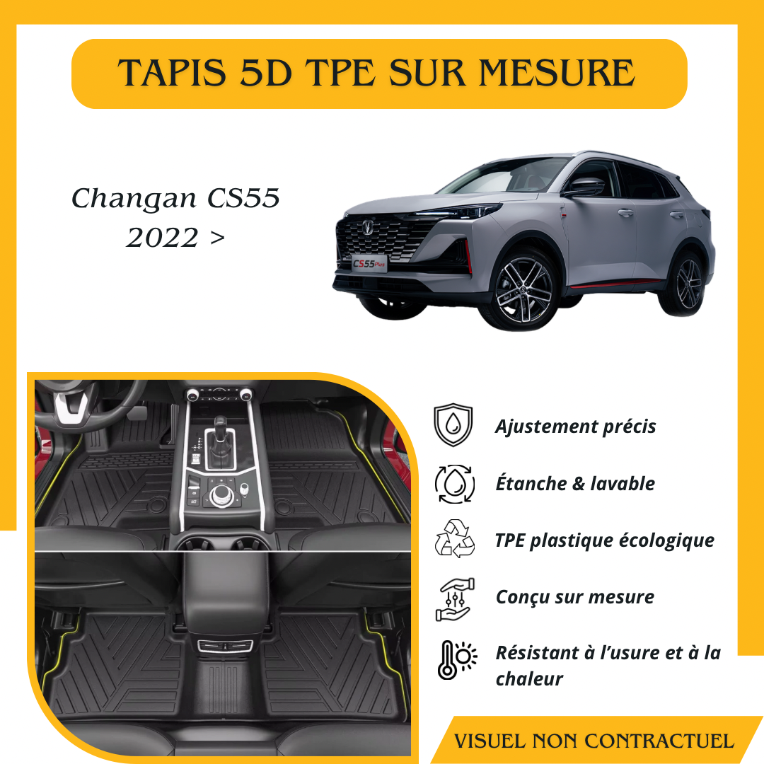 Tapis sur mesure 5D TPE Changan CS55 Plus 2022 >