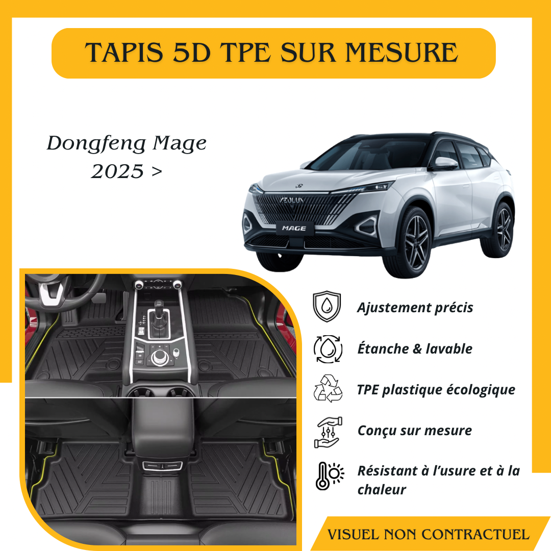 Tapis sur mesure 5D TPE Dongfeng Mage 2025 >