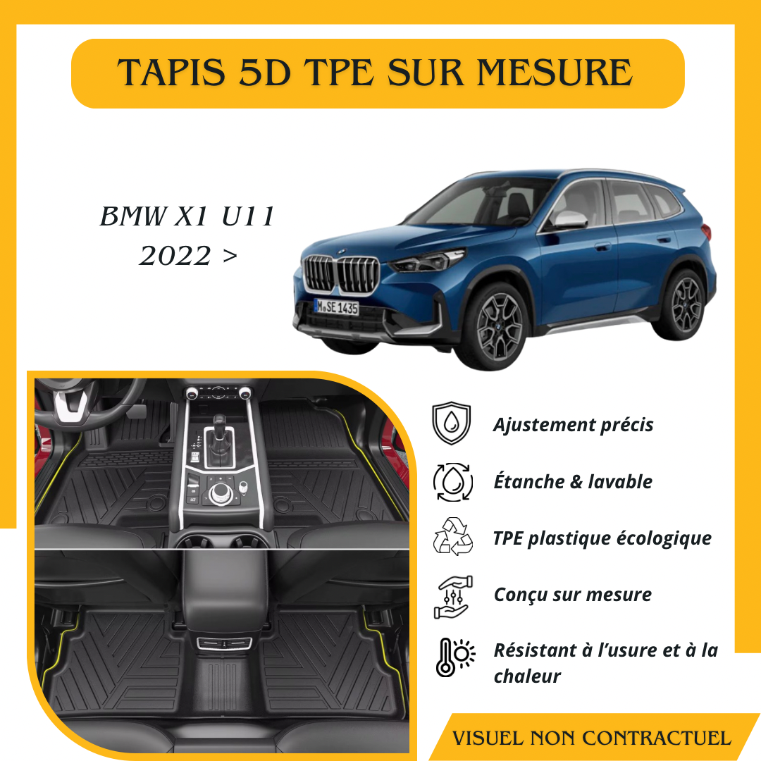 Tapis sur mesure 5D TPE Bmw X1 U11 2022 >