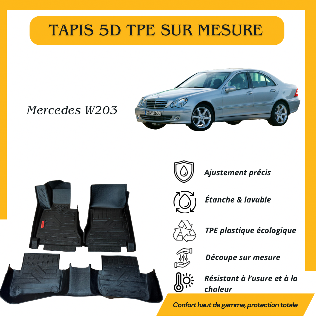 Tapis sur mesure 5D TPE Mercedes W203