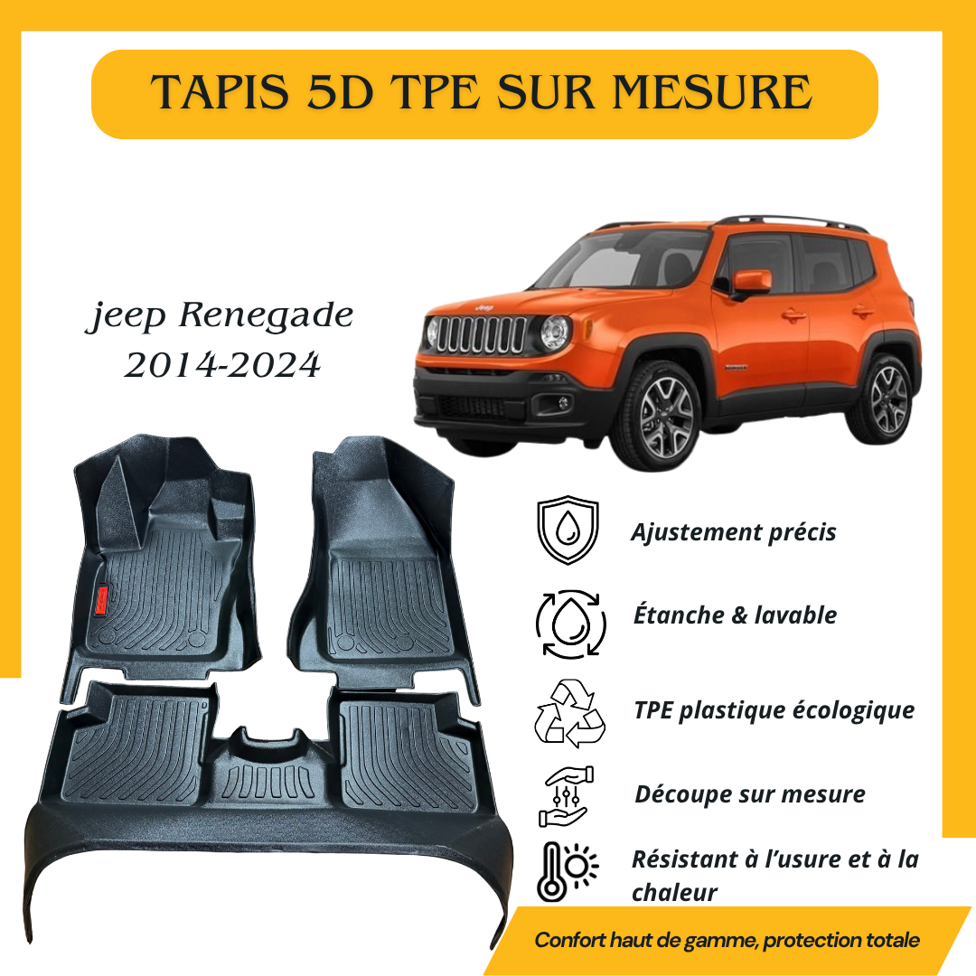 Tapis sur mesure 5D TPE Jeep Renegade 2014-2024