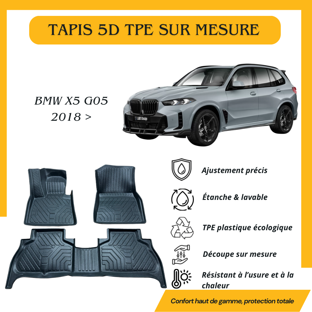 Tapis sur mesure 5D TPE Bmw X5 G05 2018 >