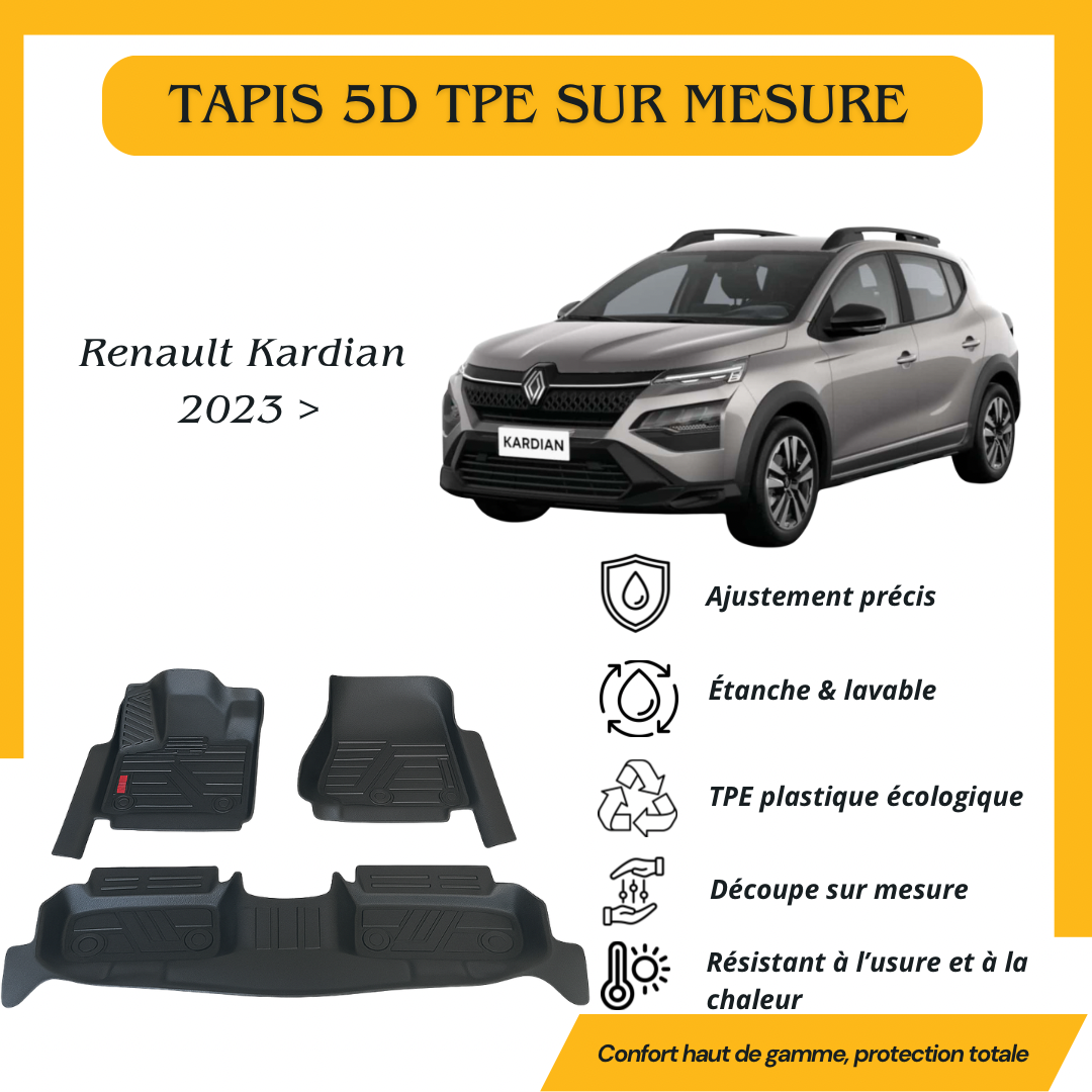 Tapis sur mesure 5D TPE Renault Kardian 2023 >