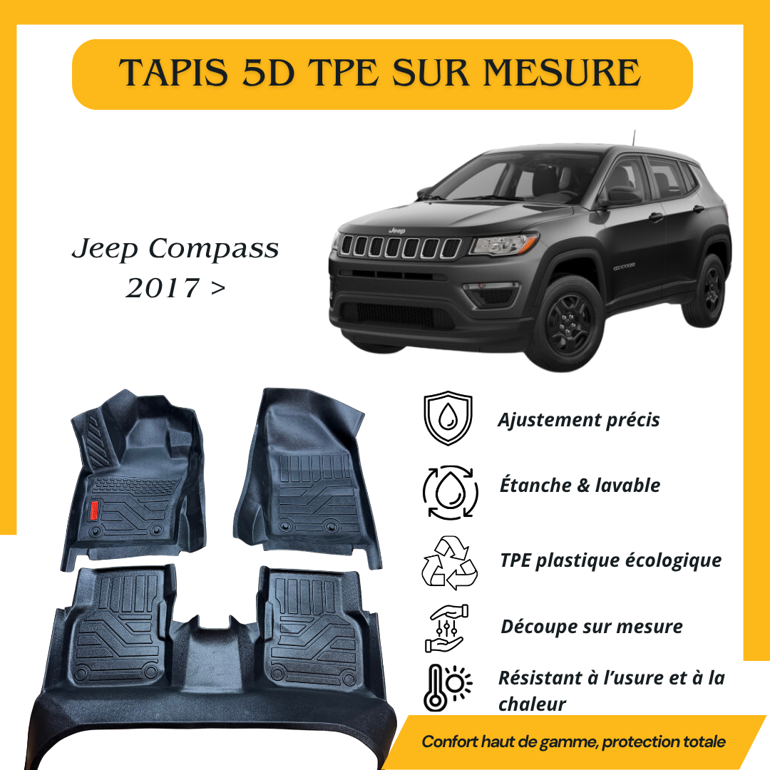 Tapis sur mesure 5D TPE Jeep Compass 2017 >