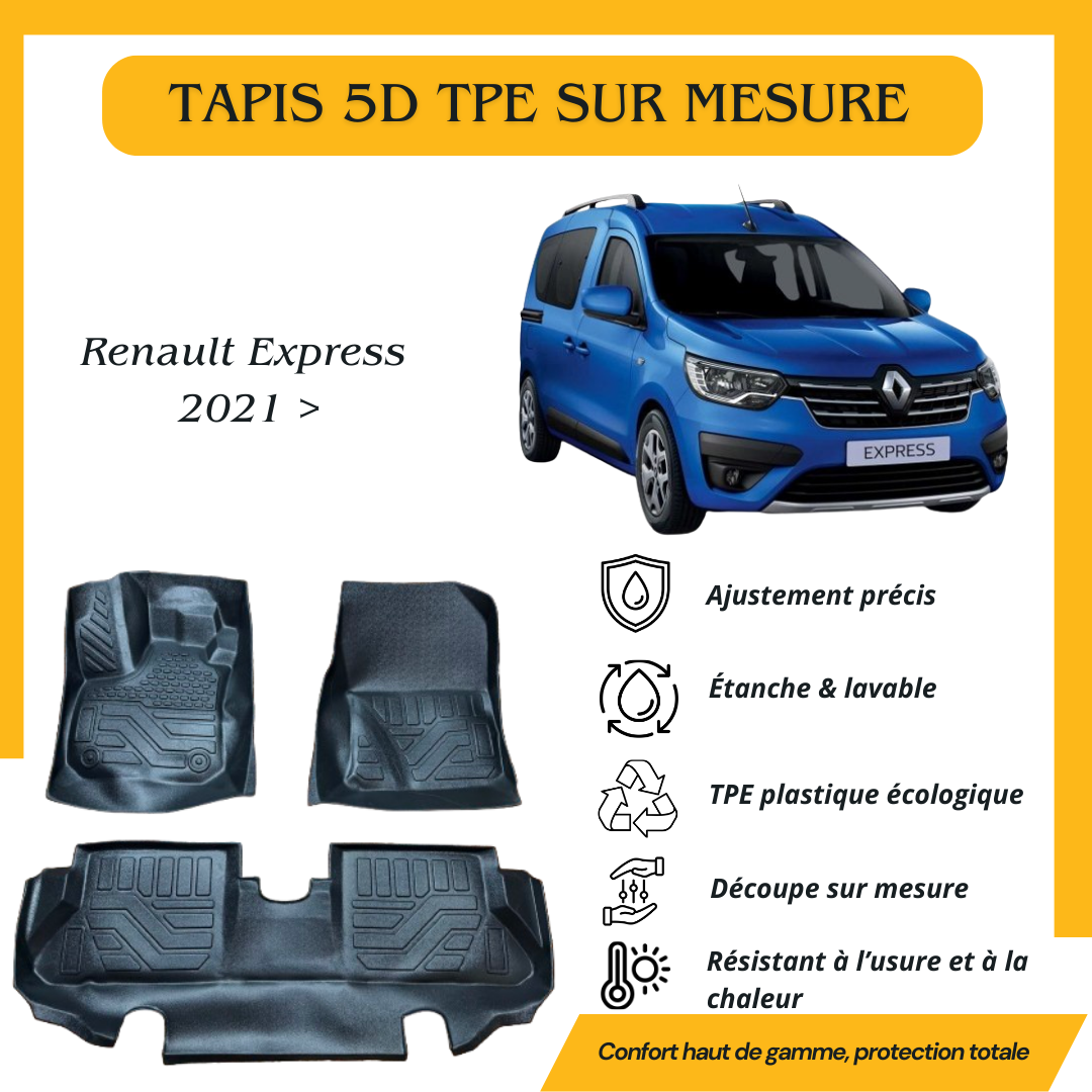 Tapis sur mesure 5D TPE Renault Express 2021 >
