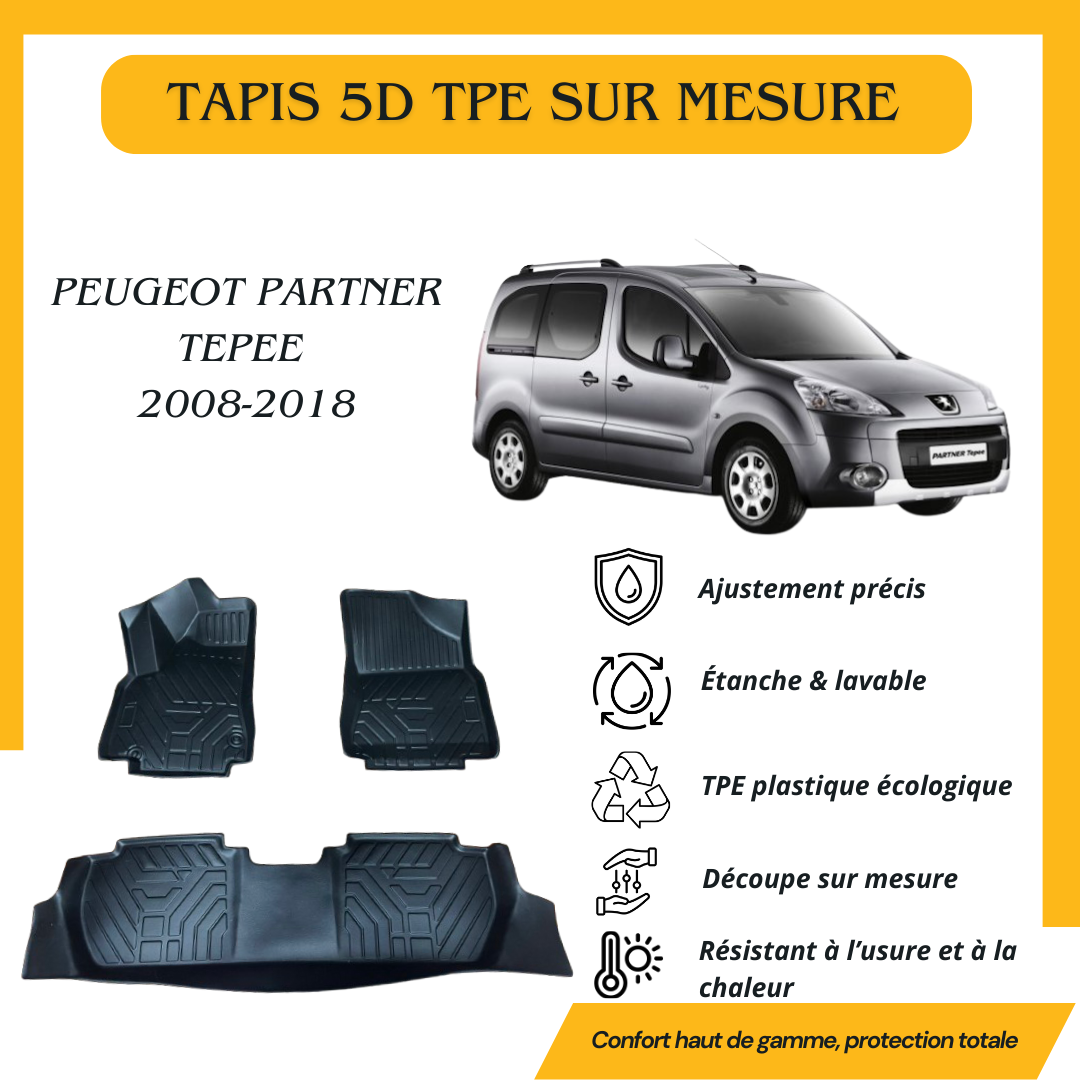 Tapis sur mesure 5D TPE Peugeot Partner Tepee 2008-2018