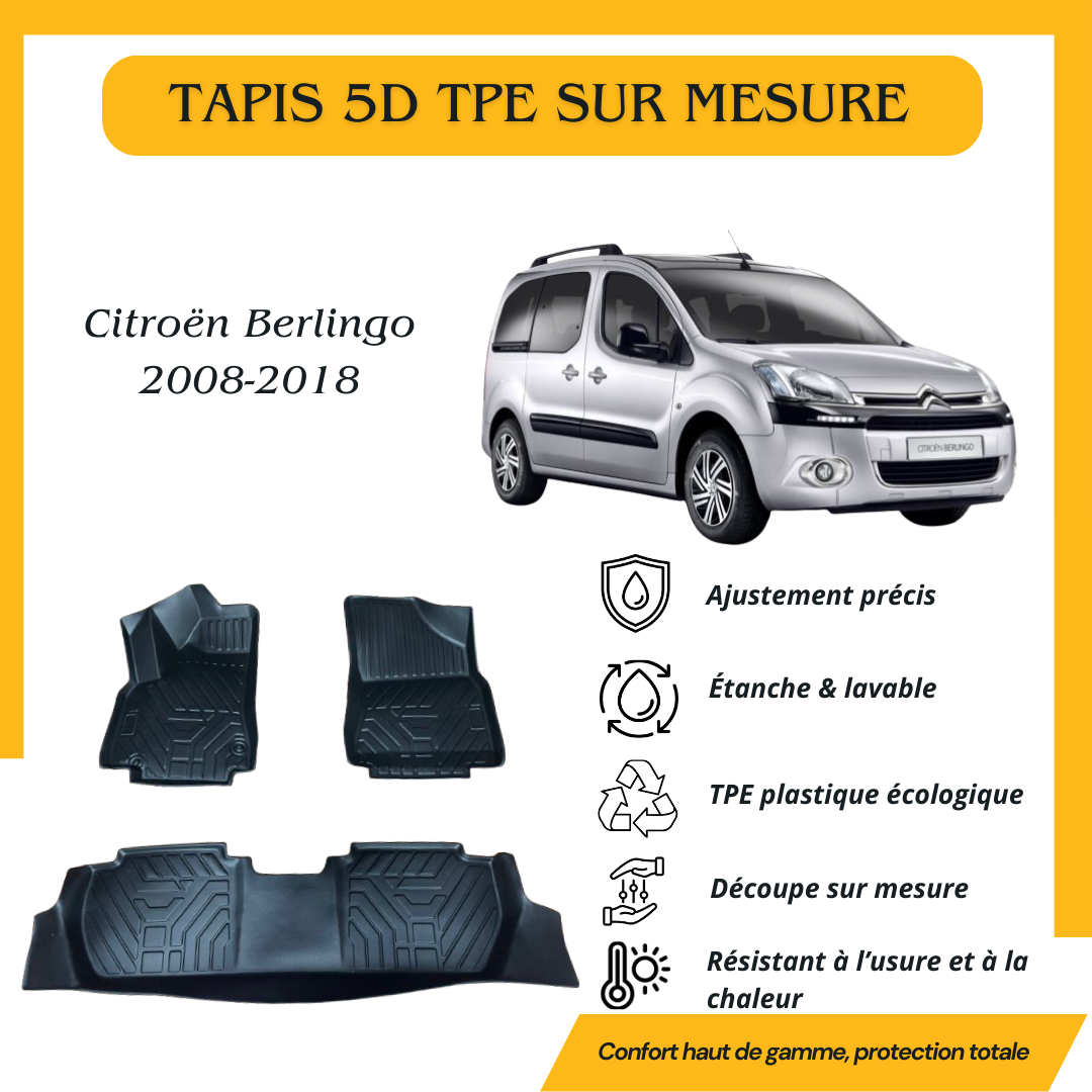 Tapis sur mesure 5D TPE Citroën Berlingo 2008-2018