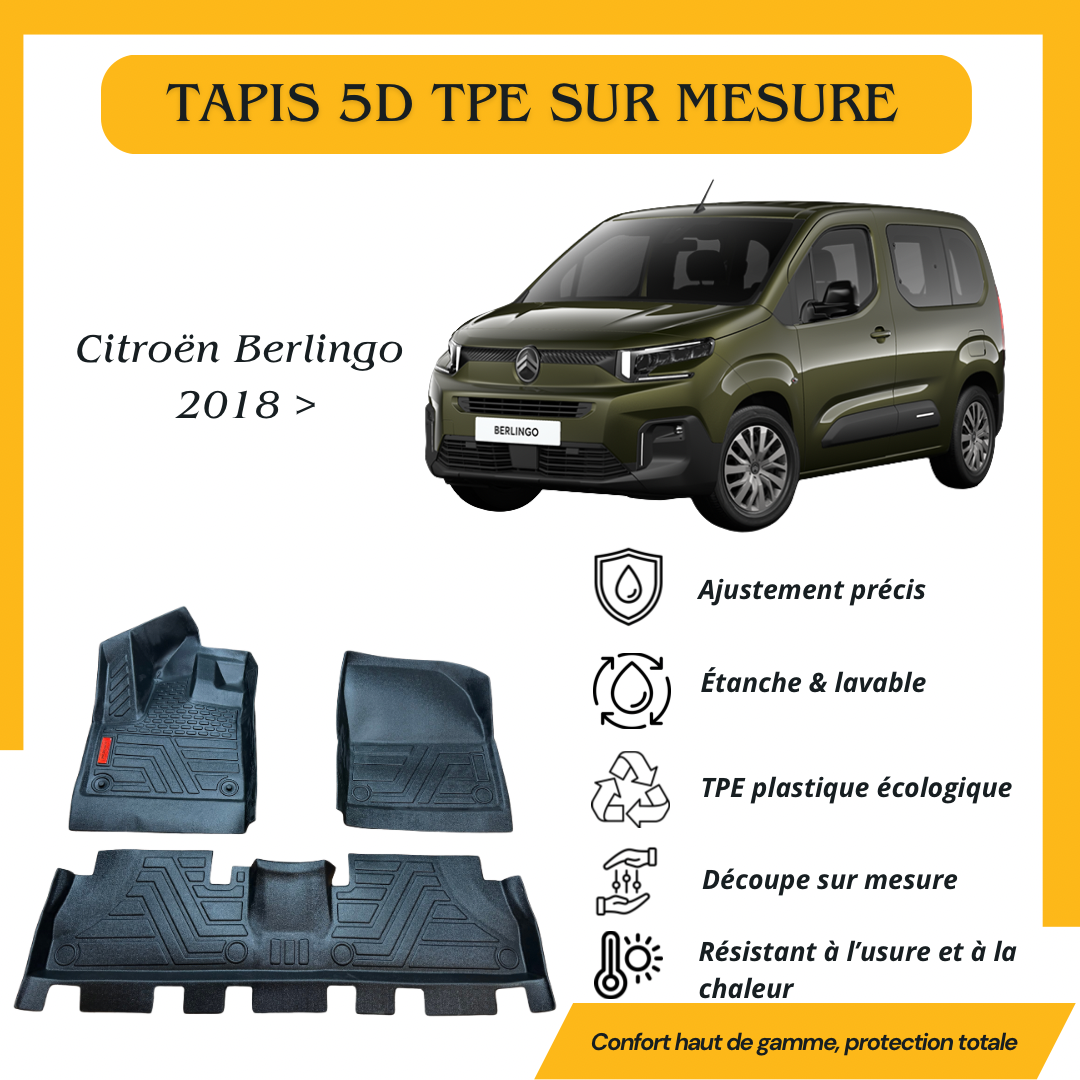 Tapis sur mesure 5D TPE Citroën Berlingo 2018>