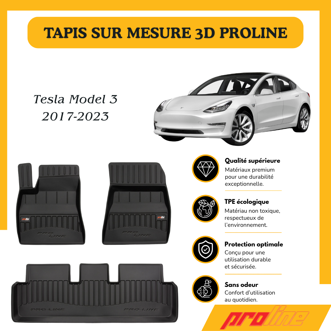 Tapis de sol PROLINE Tesla Model 3 2017-2023