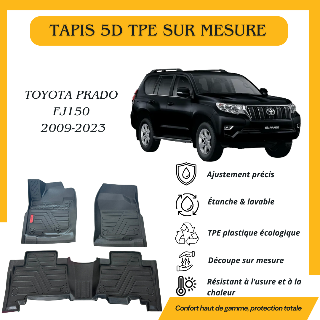 Tapis sur mesure 5D TPE TOYOTA PRADO FJ150 2009-2023