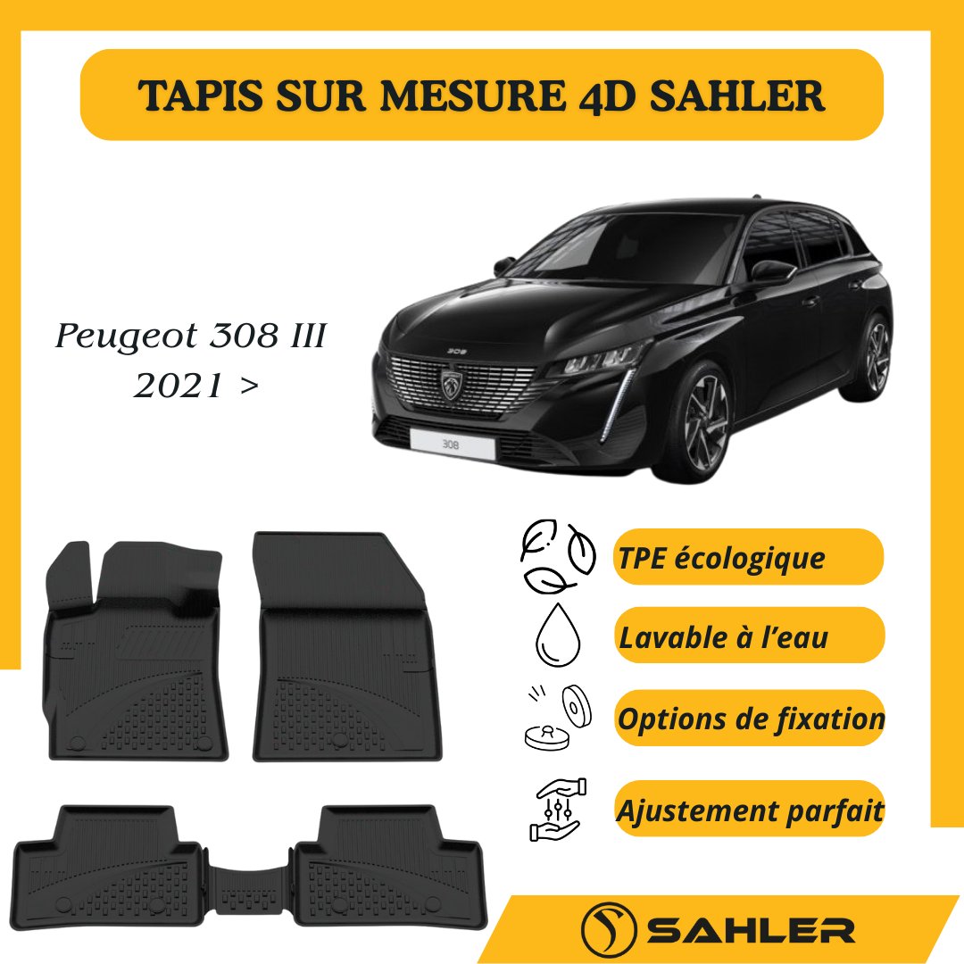Tapis Sur Mesure 4D Peugeot 308 III 2021 >