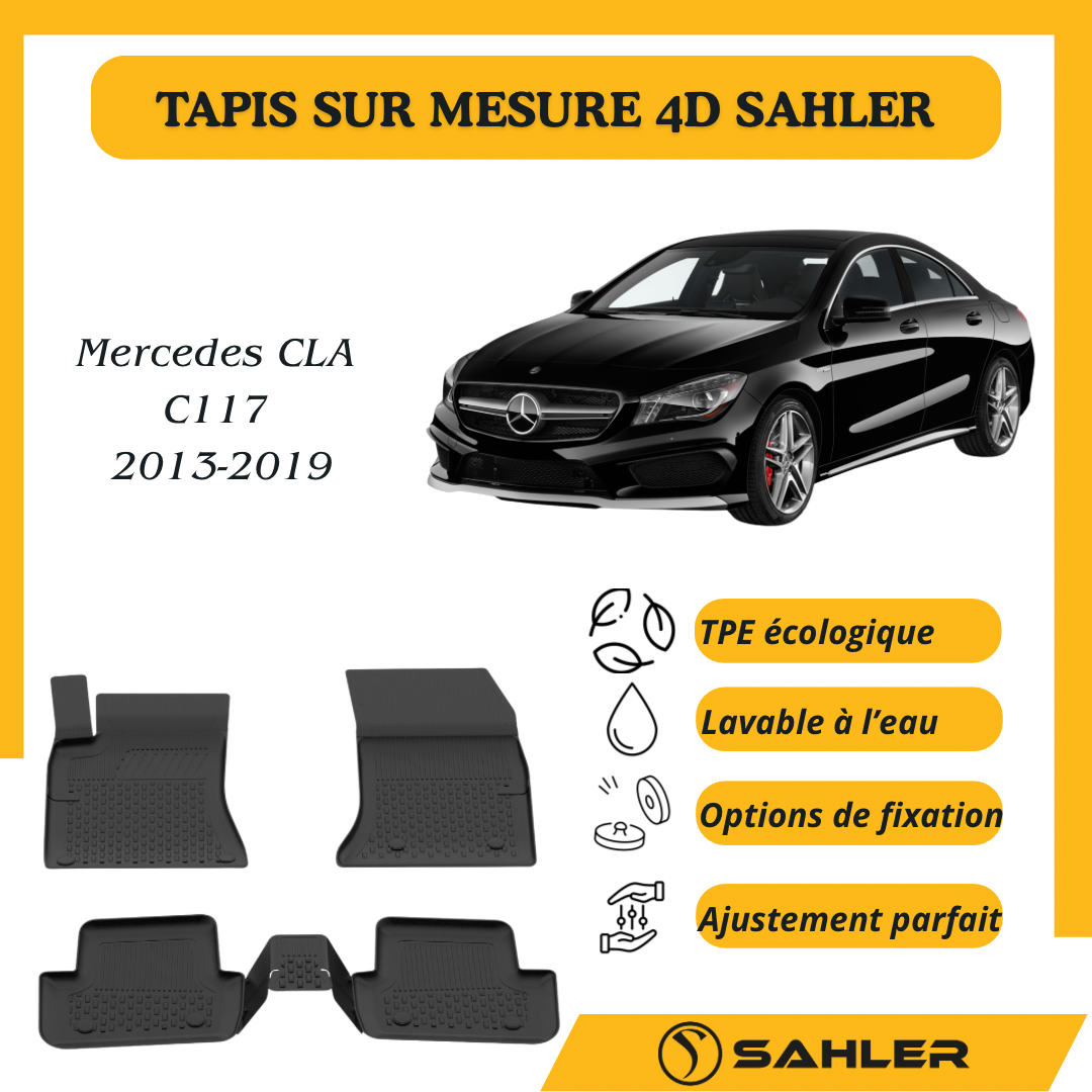 Tapis sur mesure 4D Mercedes Cla Coupé C117 2013-2019