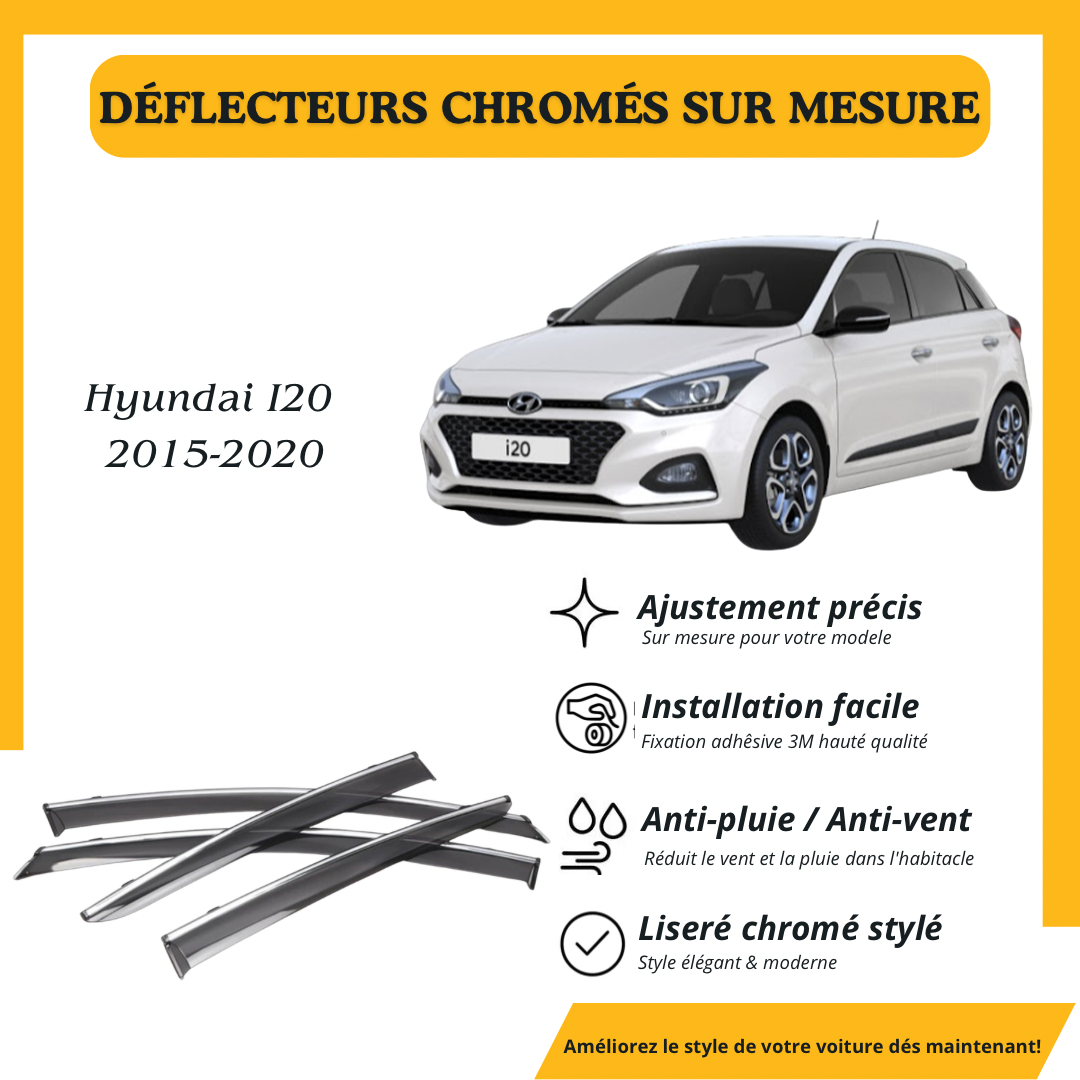 Déflecteur d’air noir et chromé Hyundai I20 2015-2020
