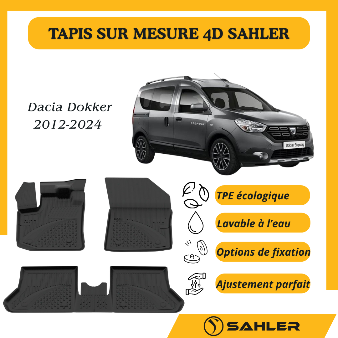 Tapis sur mesure 4D Dacia dokker 2012-2024