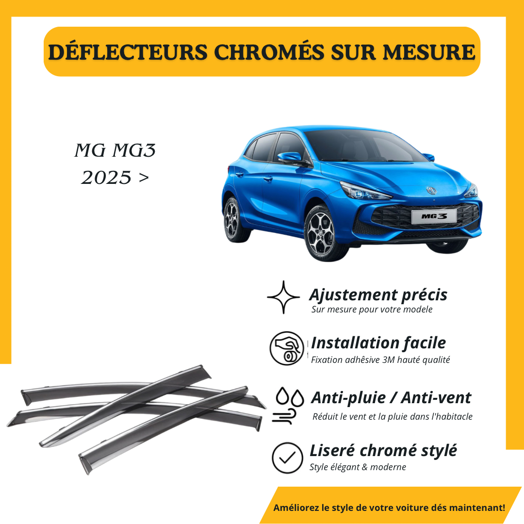 Déflecteur d’air noir et chromé MG 3 2025 >
