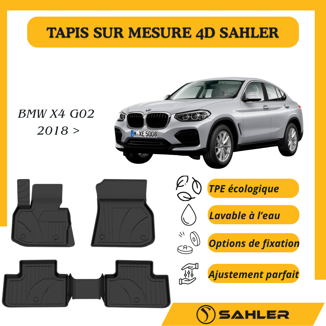 Tapis sur mesure 4D Extra Premium Bmw X4 G02 2018>